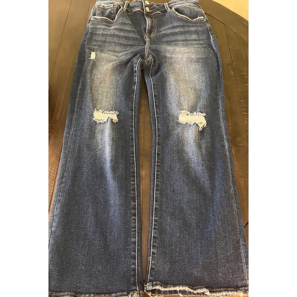 RISEN Jeans High Rise Bootcut Size 15/32 (size 14) Distressed STYLE# RDP5309